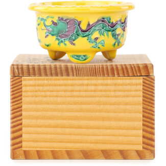 Syoami Pot à bonsaï rond multicolore jaune de 50 mm par Syoami, Japon