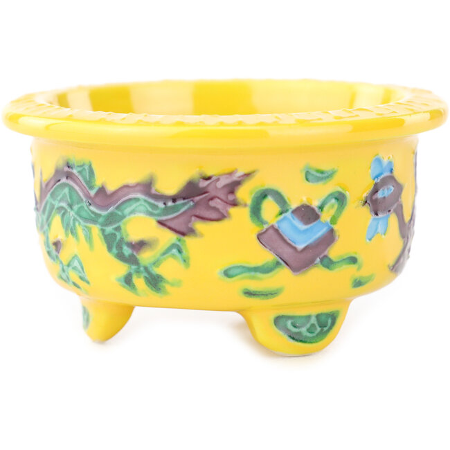 Vaso bonsai rotondo giallo multicolore di Syoami - 50 x 50 x 27 mm