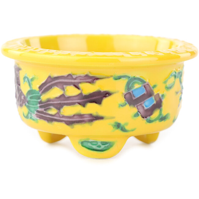 Ronde gele multicolor bonsai pot van Syoami - 50 x 50 x 27 mm