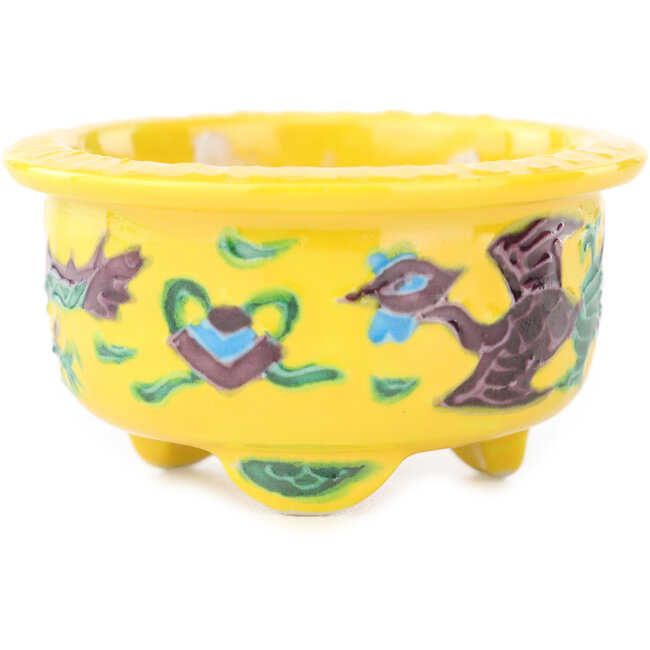 Round yellow multicolor bonsai pot by Syoami - 50 x 50 x 27 mm
