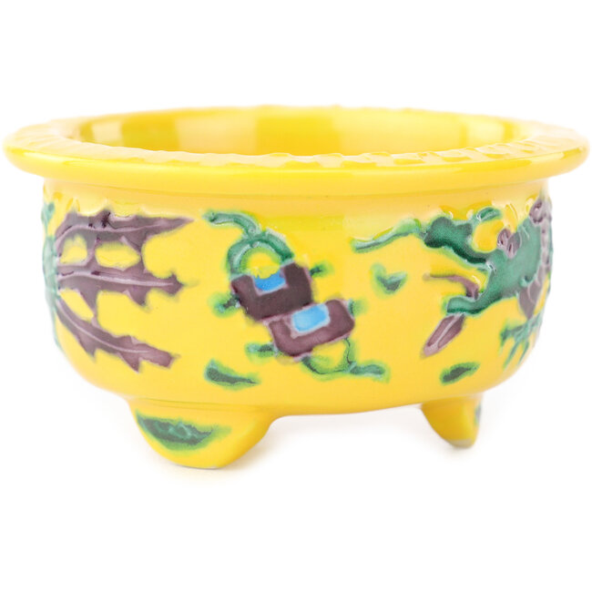 Ronde gele multicolor bonsai pot van Syoami - 50 x 50 x 27 mm