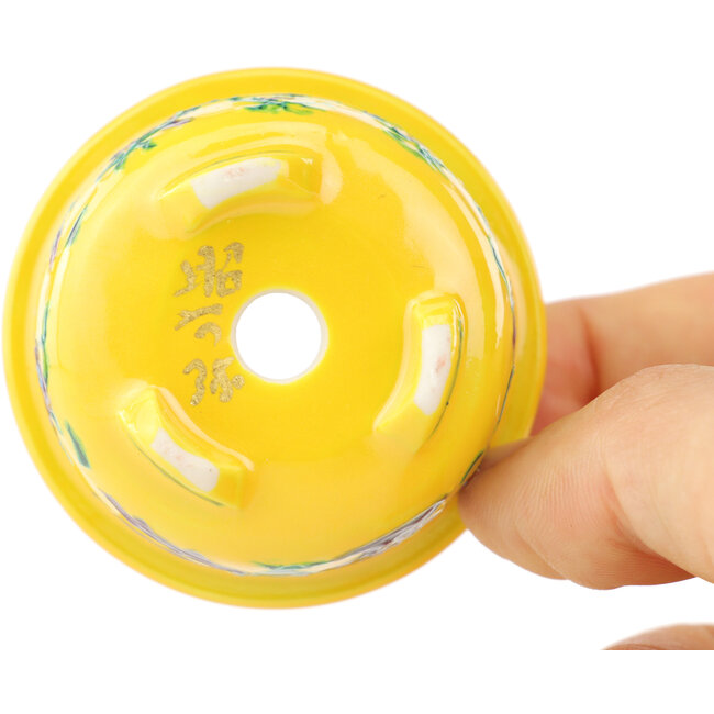 Vaso bonsai rotondo giallo multicolore di Syoami - 50 x 50 x 27 mm