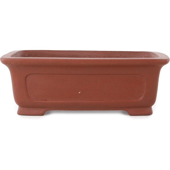 Rechthoekige ongeglazuurde bonsaipot van Shibakatsu - 195 x 152 x 65 mm