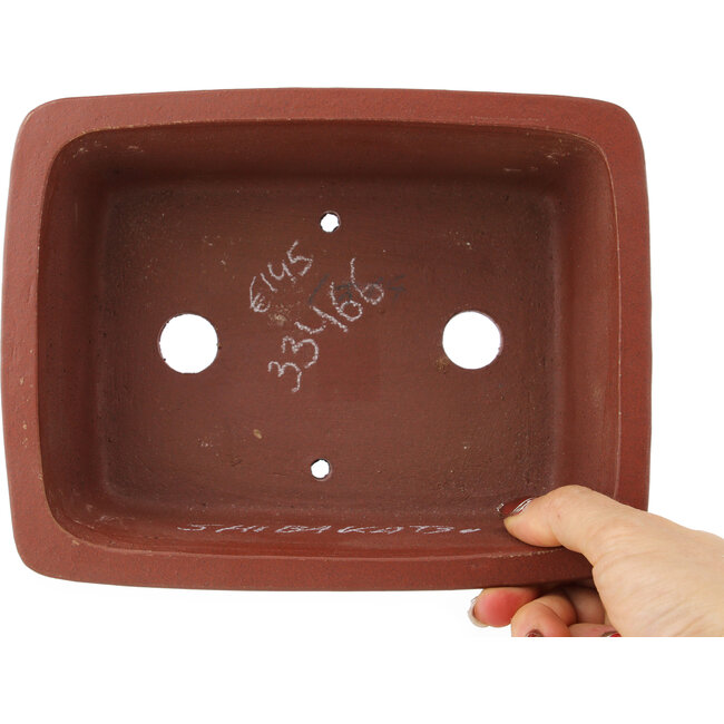 Rectangular unglazed bonsai pot by Shibakatsu - 195 x 152 x 65 mm