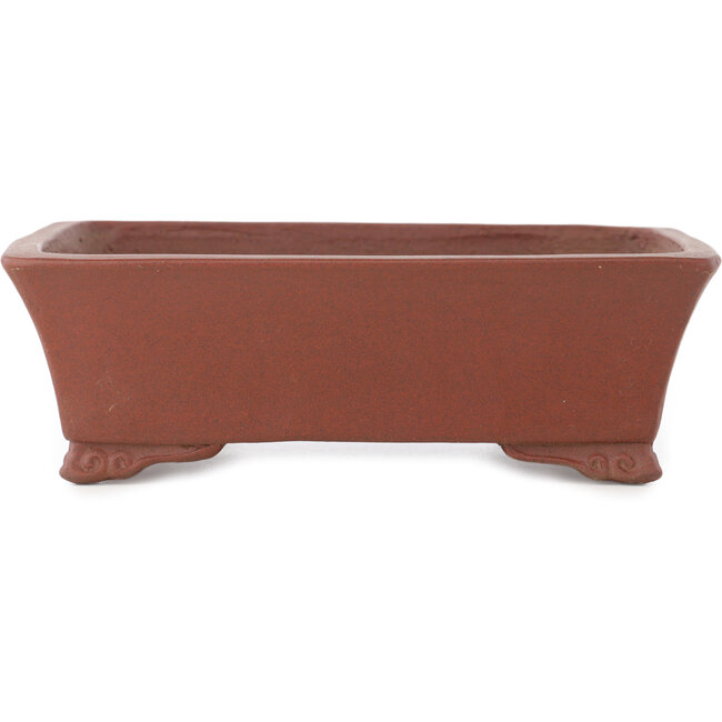 Pot à bonsaï rectangulaire non émaillé de Shibakatsu - 185 x 145 x 57 mm