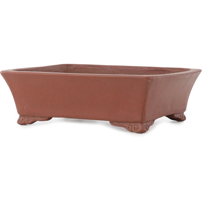 Rectangular unglazed bonsai pot by Shibakatsu - 185 x 145 x 57 mm