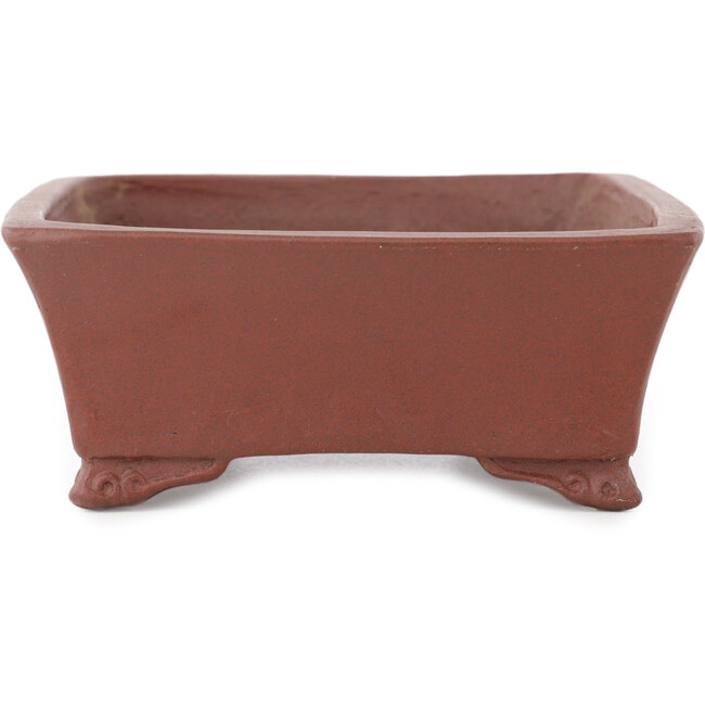 Pot à bonsaï rectangulaire non émaillé de Shibakatsu - 185 x 145 x 57 mm