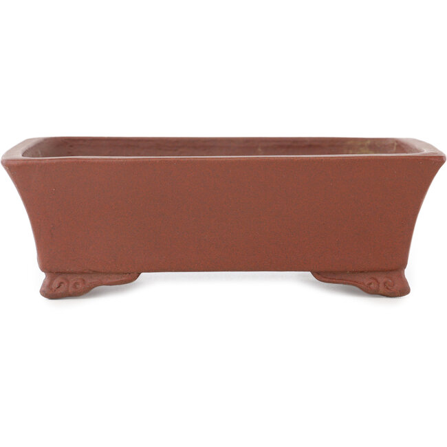 Pot à bonsaï rectangulaire non émaillé de Shibakatsu - 185 x 145 x 57 mm