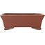 Pot à bonsaï rectangulaire non émaillé de Shibakatsu - 185 x 145 x 57 mm