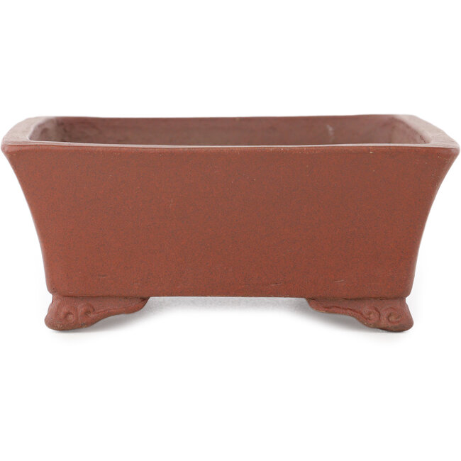 Pot à bonsaï rectangulaire non émaillé de Shibakatsu - 185 x 145 x 57 mm