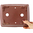 Pot à bonsaï rectangulaire non émaillé de Shibakatsu - 185 x 145 x 57 mm