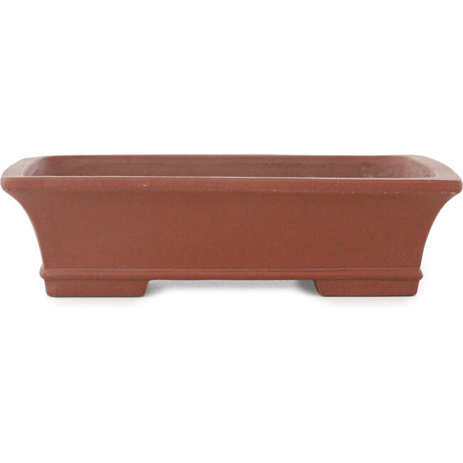 Pot à bonsaï rectangulaire non émaillé de Shibakatsu - 190 x 142 x 50 mm