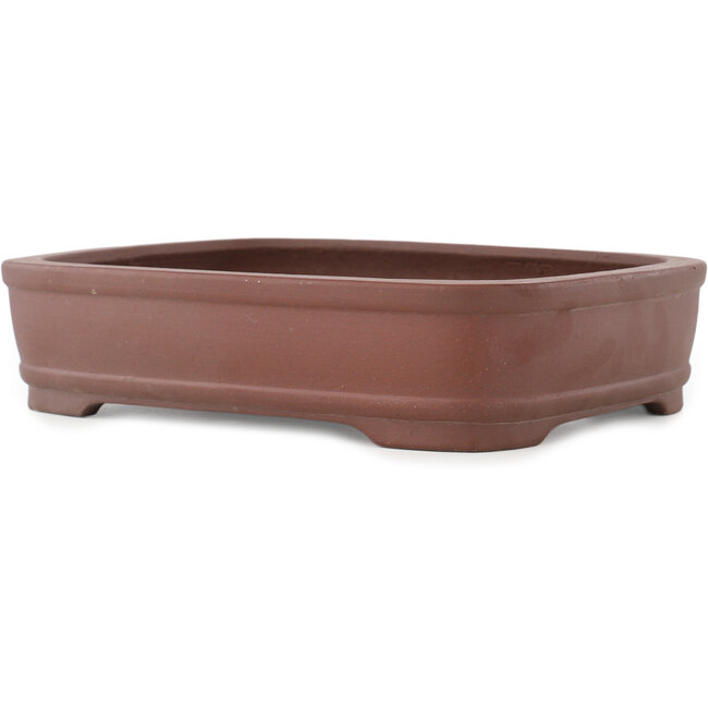 Rechthoekige ongeglazuurde bonsaipot van Shibakatsu - 225 x 175 x 55 mm