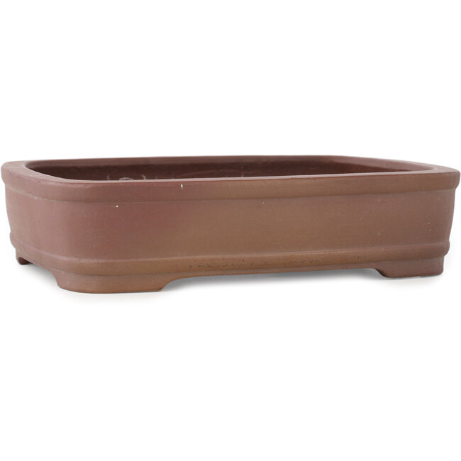 Rechthoekige ongeglazuurde bonsaipot van Shibakatsu - 225 x 175 x 55 mm