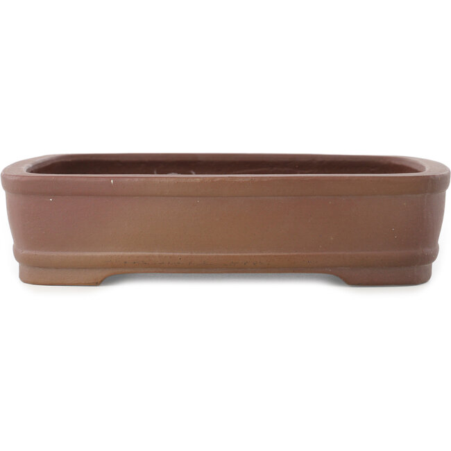 Rechthoekige ongeglazuurde bonsaipot van Shibakatsu - 225 x 175 x 55 mm