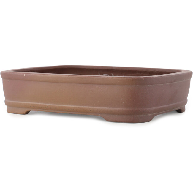 Rectangular unglazed bonsai pot by Shibakatsu - 225 x 175 x 55 mm