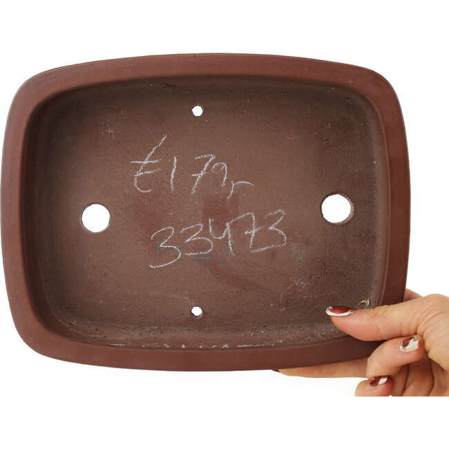 Maceta rectangular sin esmaltar para bonsái de Shibakatsu - 225 x 175 x 55 mm