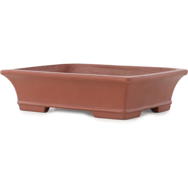 Pot à bonsaï rectangulaire non émaillé de Shibakatsu - 193 x 146 x 50 mm