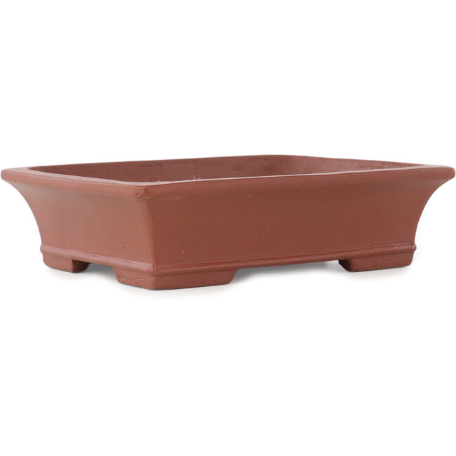 Rectangular unglazed bonsai pot by Shibakatsu - 193 x 146 x 50 mm