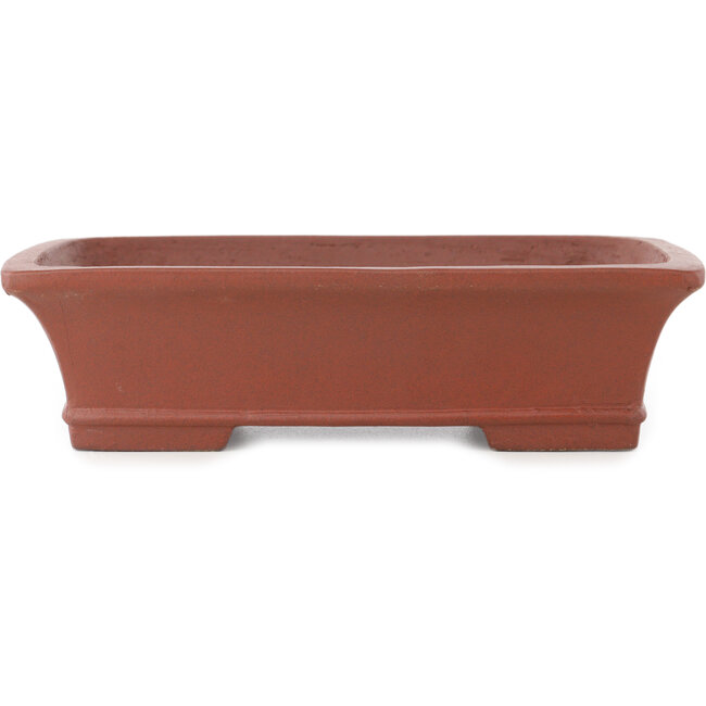 Rectangular unglazed bonsai pot by Shibakatsu - 193 x 146 x 50 mm