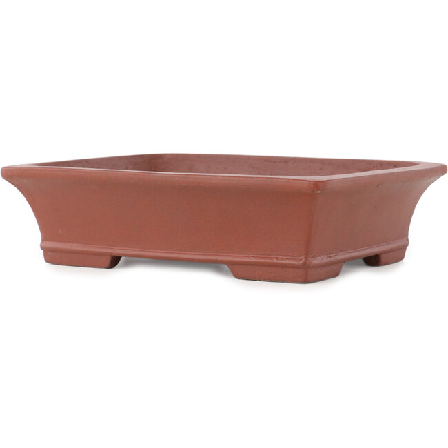 Rectangular unglazed bonsai pot by Shibakatsu - 193 x 146 x 50 mm