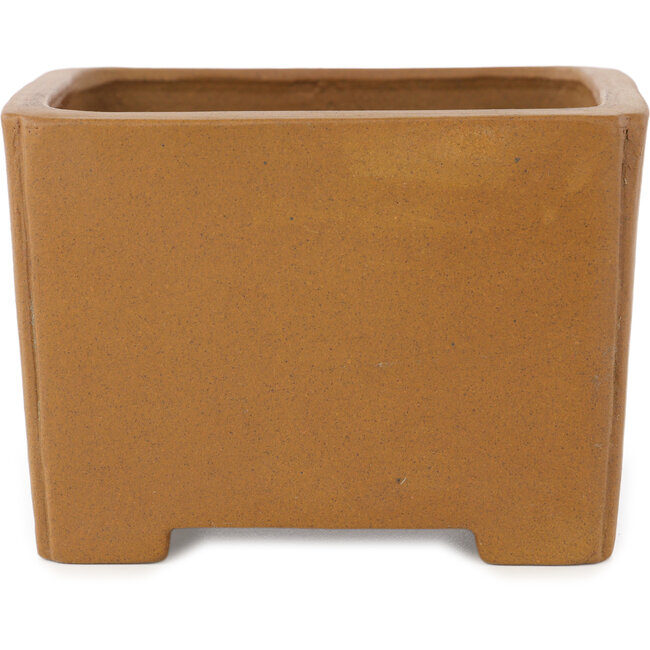 Square unglazed bonsai pot by Shibakatsu - 125 x 125 x 87 mm