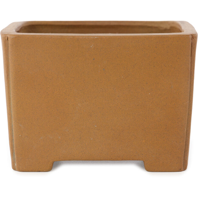 Square unglazed bonsai pot by Shibakatsu - 125 x 125 x 87 mm