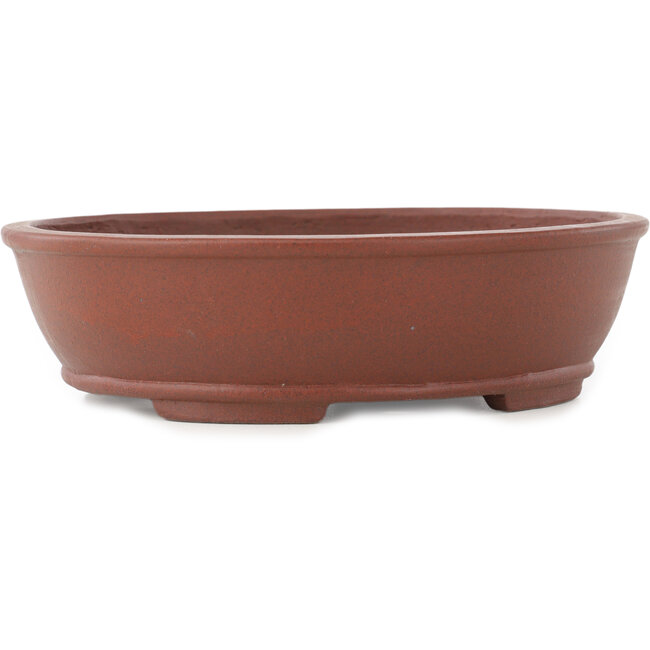 Ovale ongeglazuurde bonsai pot van Shibakatsu - 183 x 155 x 50 mm
