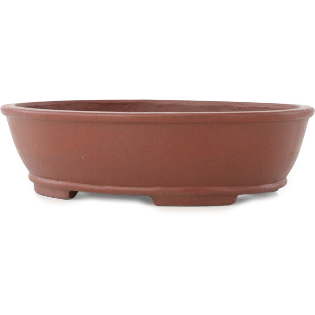 Ovale ongeglazuurde bonsai pot van Shibakatsu - 183 x 155 x 50 mm