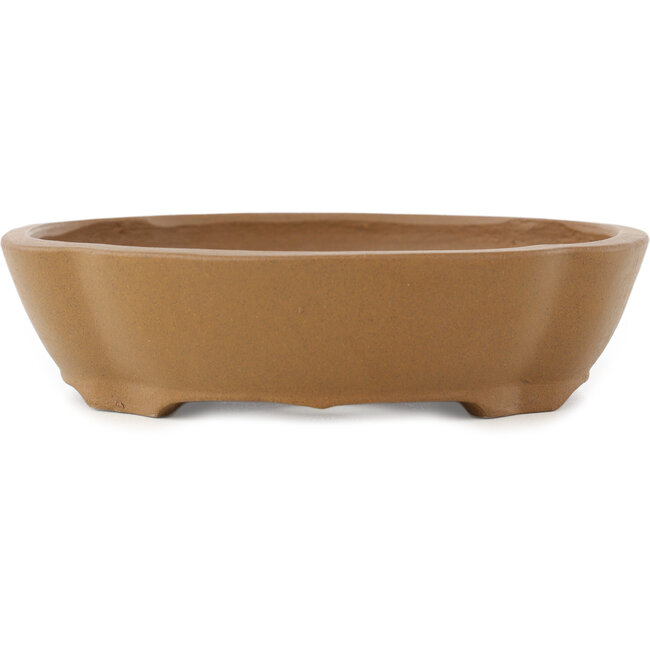 Mokko ongeglazuurde bonsai pot van Shibakatsu - 187 x 170 x 43 mm
