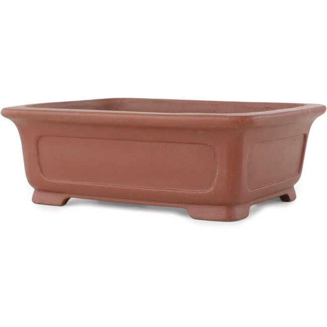 Pot à bonsaï rectangulaire non émaillé de Shibakatsu - 199 x 150 x 67 mm