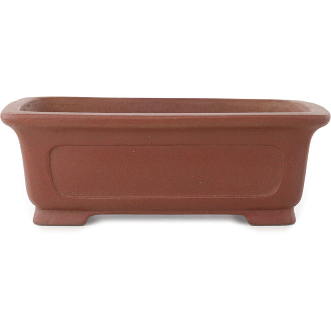Rectangular unglazed bonsai pot by Shibakatsu - 199 x 150 x 67 mm