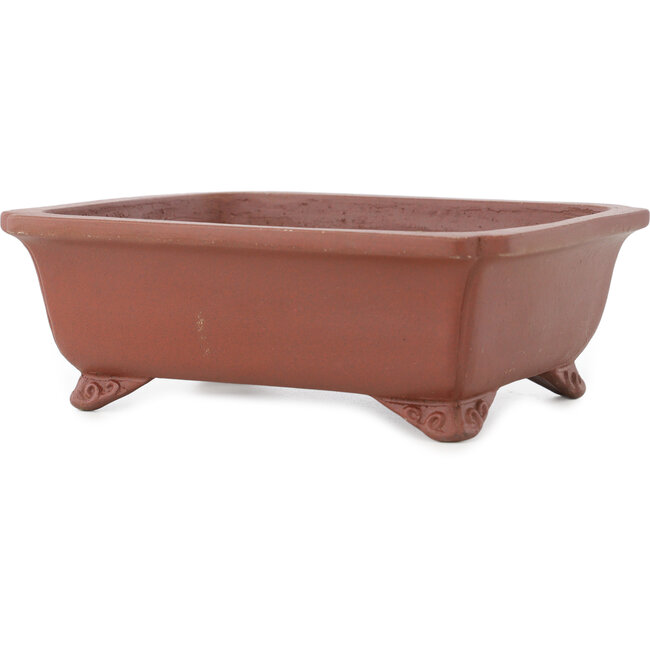 Rechteckiger unglasierter Bonsai-Topf von Shibakatsu - 185 x 155 x 65 mm