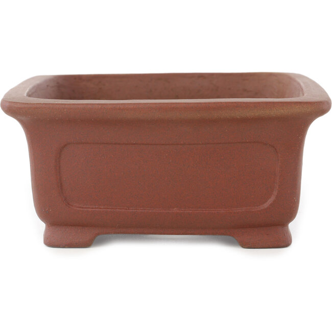 Rectangular unglazed bonsai pot by Shibakatsu - 199 x 150 x 67 mm