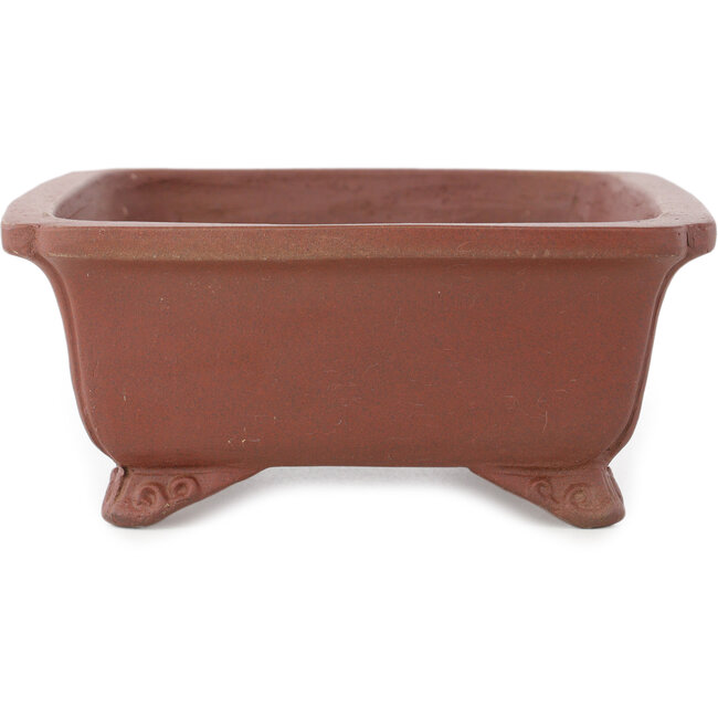 Pot à bonsaï rectangulaire non émaillé de Shibakatsu - 185 x 155 x 65 mm
