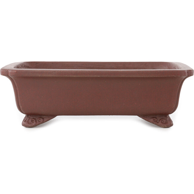 Maceta rectangular sin esmaltar para bonsái de Shibakatsu - 185 x 150 x 55 mm