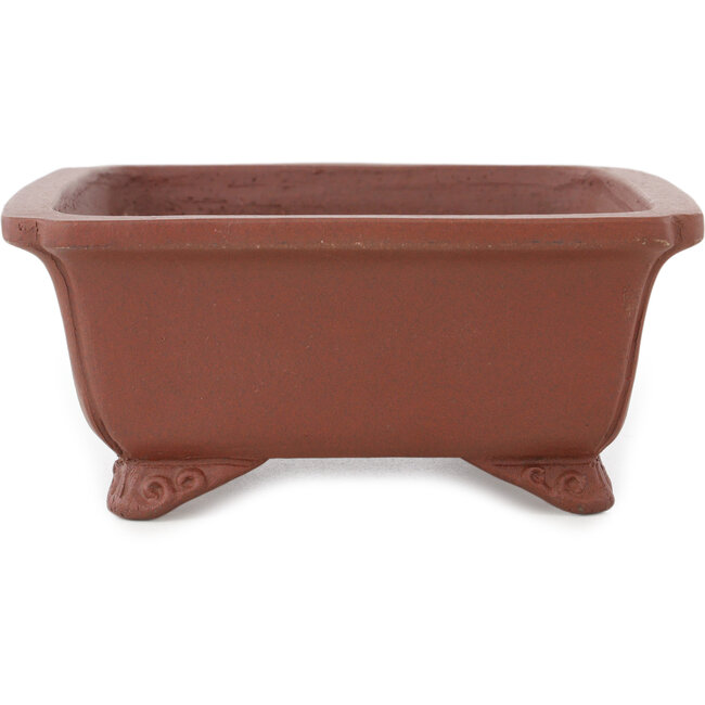 Pot à bonsaï rectangulaire non émaillé de Shibakatsu - 185 x 155 x 65 mm