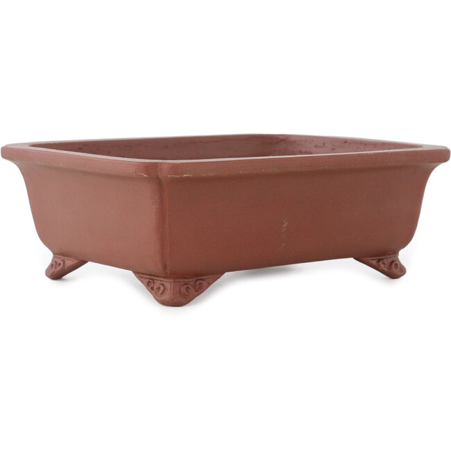 Rectangular unglazed bonsai pot by Shibakatsu - 185 x 155 x 65 mm