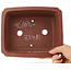 Pot à bonsaï rectangulaire non émaillé de Shibakatsu - 185 x 155 x 65 mm
