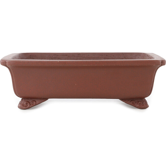 Rectangular unglazed bonsai pot by Shibakatsu - 185 x 150 x 55 mm