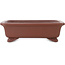 Pot à bonsaï rectangulaire non émaillé de Shibakatsu - 185 x 150 x 55 mm
