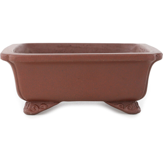 Pot à bonsaï rectangulaire non émaillé de Shibakatsu - 185 x 150 x 55 mm