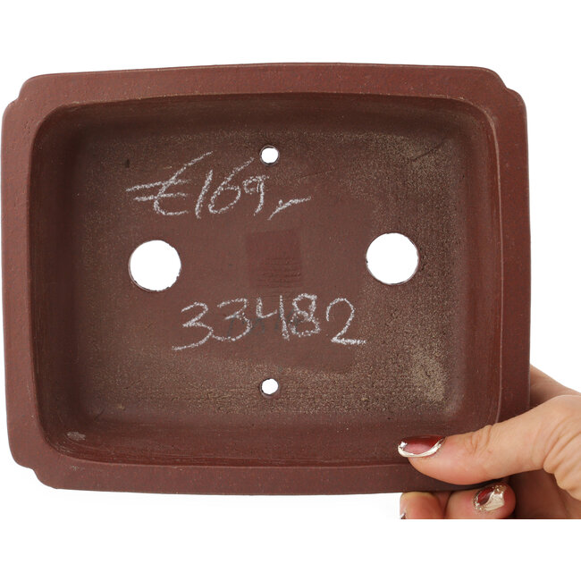 Maceta rectangular sin esmaltar para bonsái de Shibakatsu - 185 x 150 x 55 mm