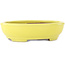 Oval yellow bonsai pot by Yamafusa - 190 x 150 x 50 mm