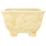 Square beige bonsai pot by Heian Kosen - 135 x 135 x 80 mm