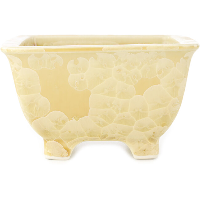 Maceta cuadrada beige para bonsái de Heian Kosen - 135 x 135 x 80 mm