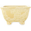 Square beige bonsai pot by Heian Kosen - 135 x 135 x 80 mm
