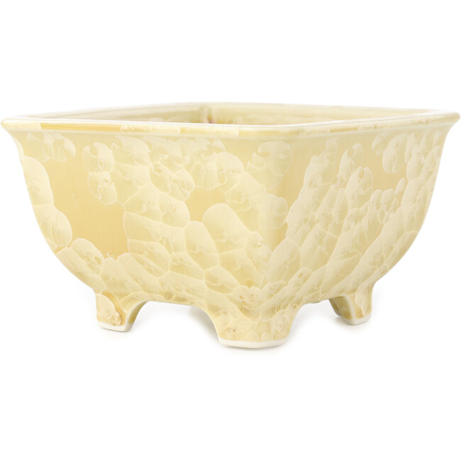 Pot à bonsaï carré beige de Heian Kosen - 135 x 135 x 80 mm