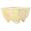 Square beige bonsai pot by Heian Kosen - 135 x 135 x 80 mm
