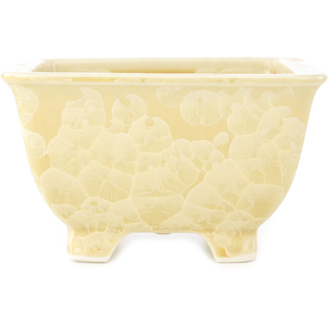 Square beige bonsai pot by Heian Kosen - 135 x 135 x 80 mm